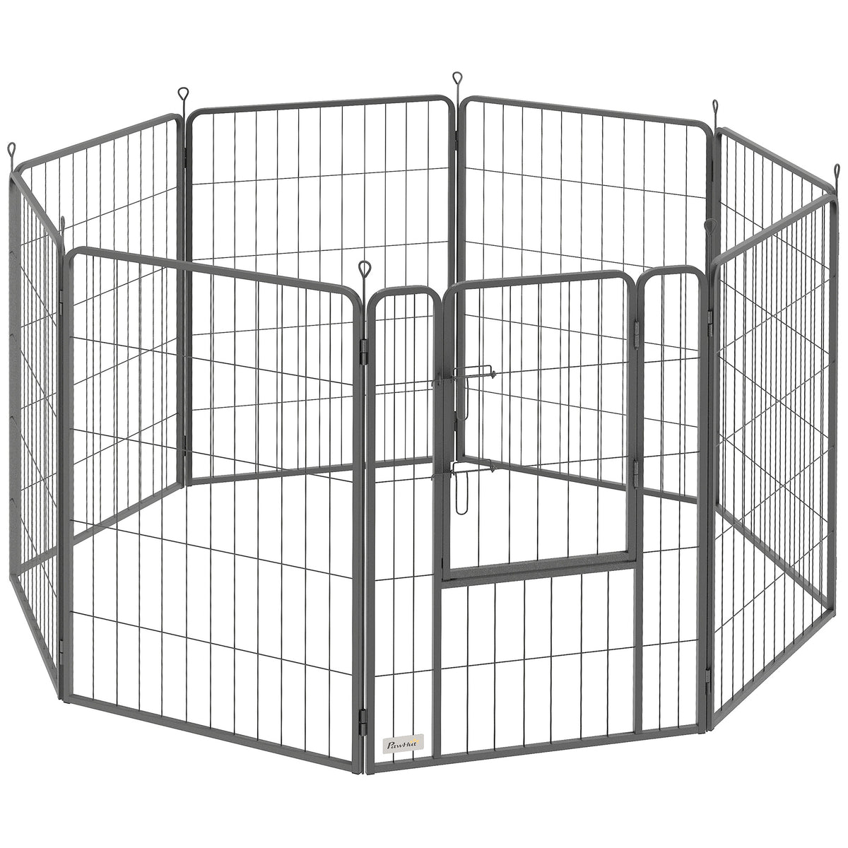 Puppyren 8-hoekig puppyren met 8 paneelhekken deur grondpennen flexibel inklapbaar 100cm hoog