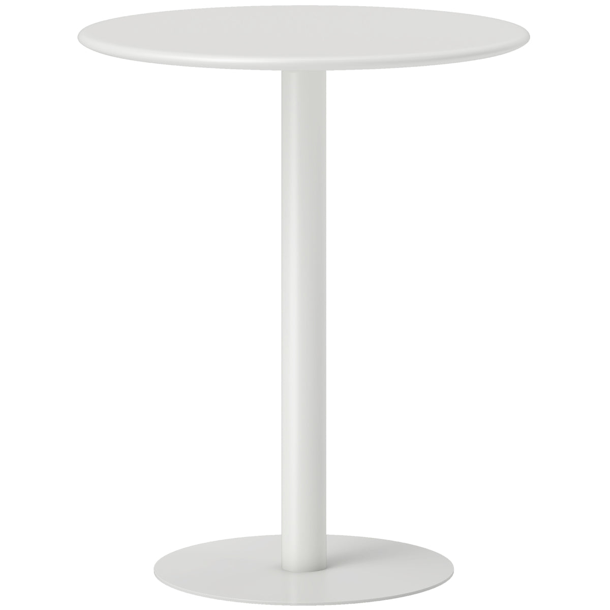 Ronde eettafel voor 2 personen, staal, voor binnen en buiten, wit