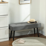 Gestoffeerde bank met corduroy bekleding, slaapbank met metalen poten, schoenenbank 100 x 36 x 45 cm grijs (10)