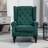 Elegante oorfauteuil, dik gestoffeerd, afneembare hoes, 74 x 86 x 102 cm, donkergroen (10)