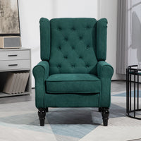 Elegante oorfauteuil, dik gestoffeerd, afneembare hoes, 74 x 86 x 102 cm, donkergroen (10)