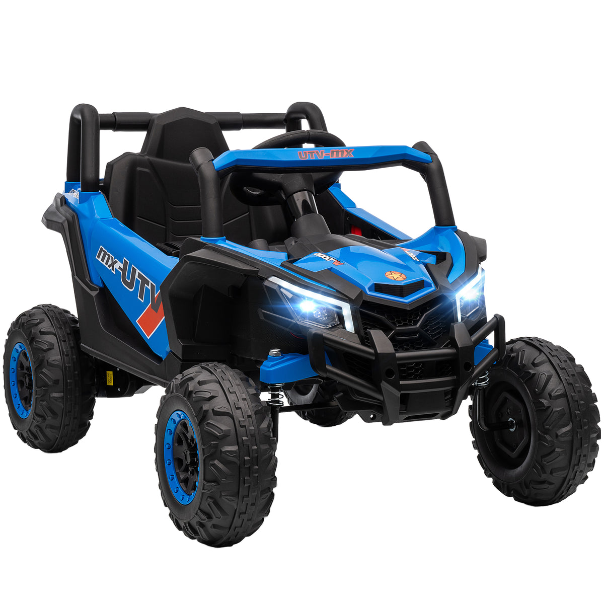 12V elektrische auto voor kinderen, afstandsbediening, gordel, claxon, ledverlichting, USB-poort, voor 3-5 jaar