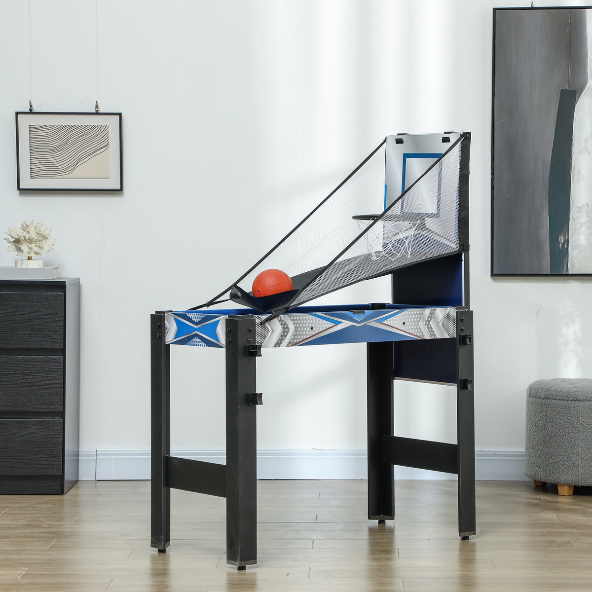 5-in-1 minispeltafel, biljart, tafeltennis, hockey, basketbal, boogschieten, inclusief accessoires, MDF (2)