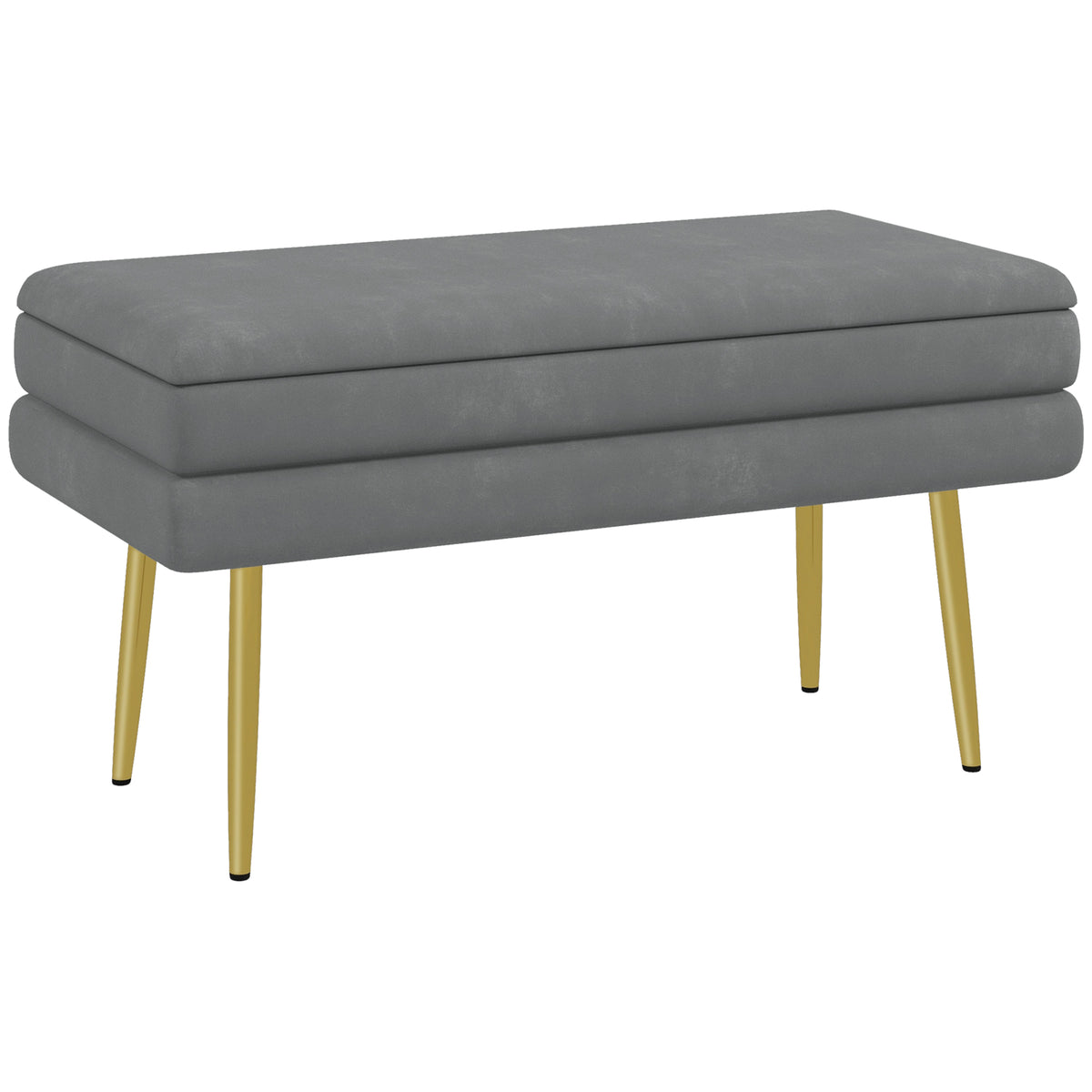 Gestoffeerde bank, met opbergruimte, staal, 79,5 cm x 37,5 cm x 43 cm, donkergrijs