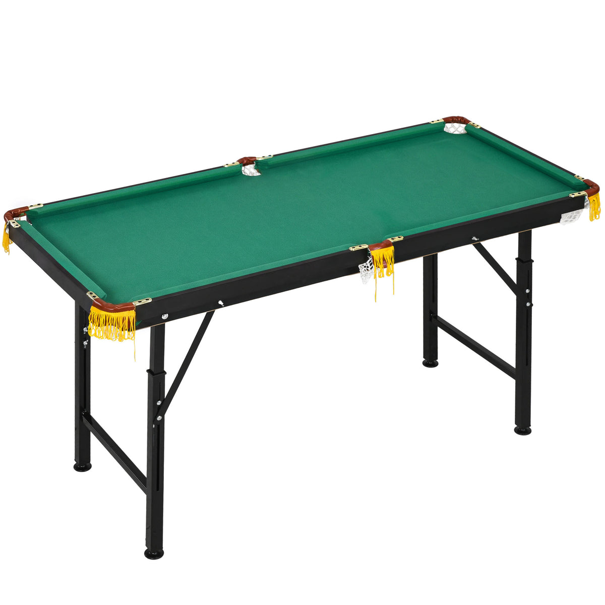 2-in-1 biljarttafel, tafeltennistafel, met accessoires, 140x63x80cm, blauw/groen