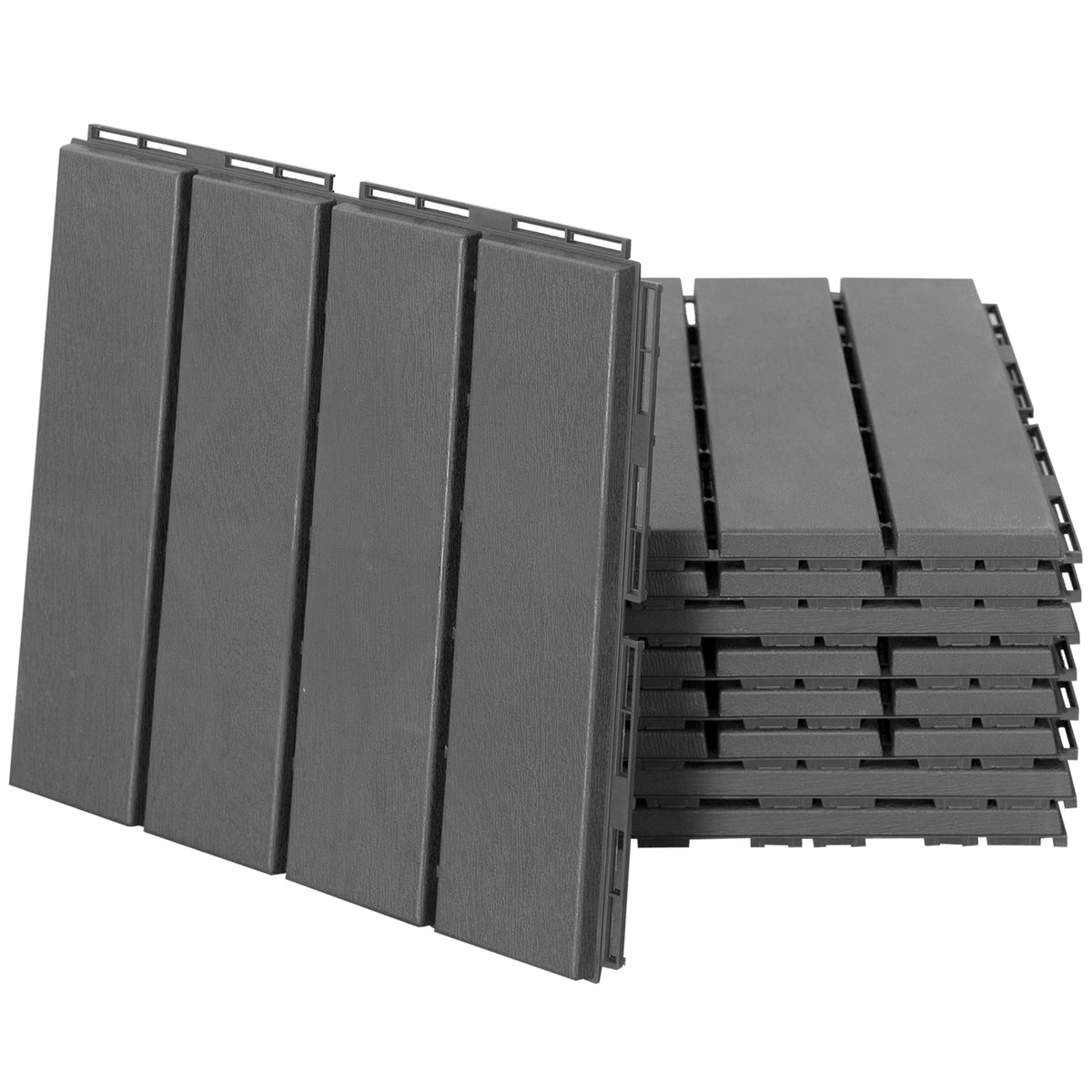 Terrastegels 30 x 30 cm 9 stuks 0,81㎡ kliktegels balkontegels met kliksysteem drainagesysteem vloerbedekking