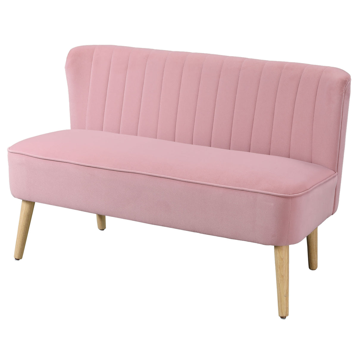 2-zits stoffen bank bankstel gestoffeerde bank loungebank breed roze