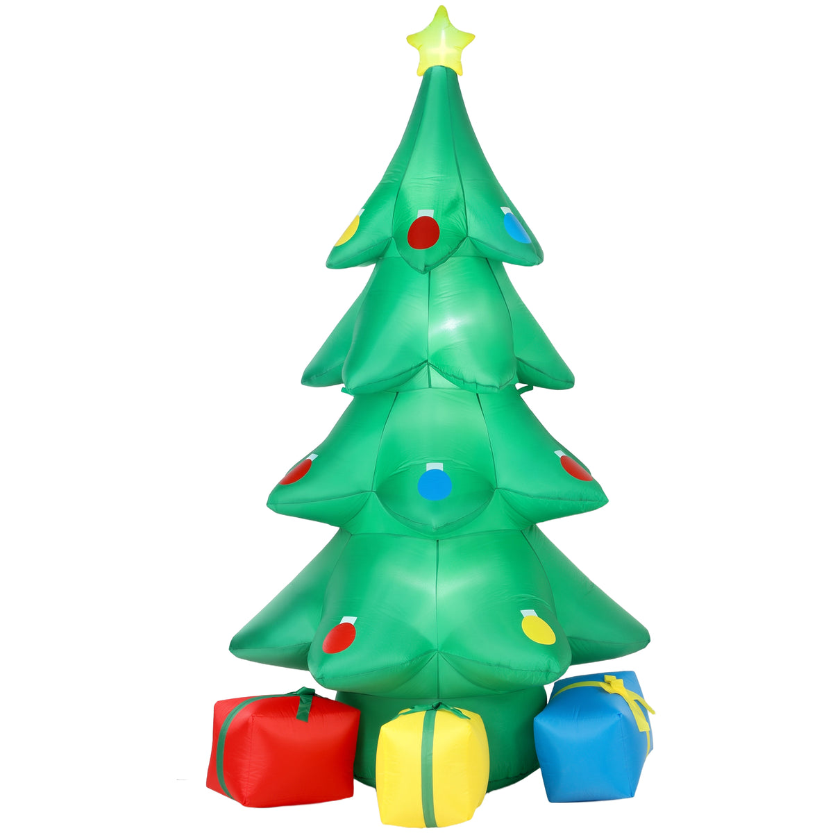 Opblaasbare kerstboom 300 cm met RGB-ster ledverlichting, cadeauverpakkingen, XXL IP44 waterdicht voor