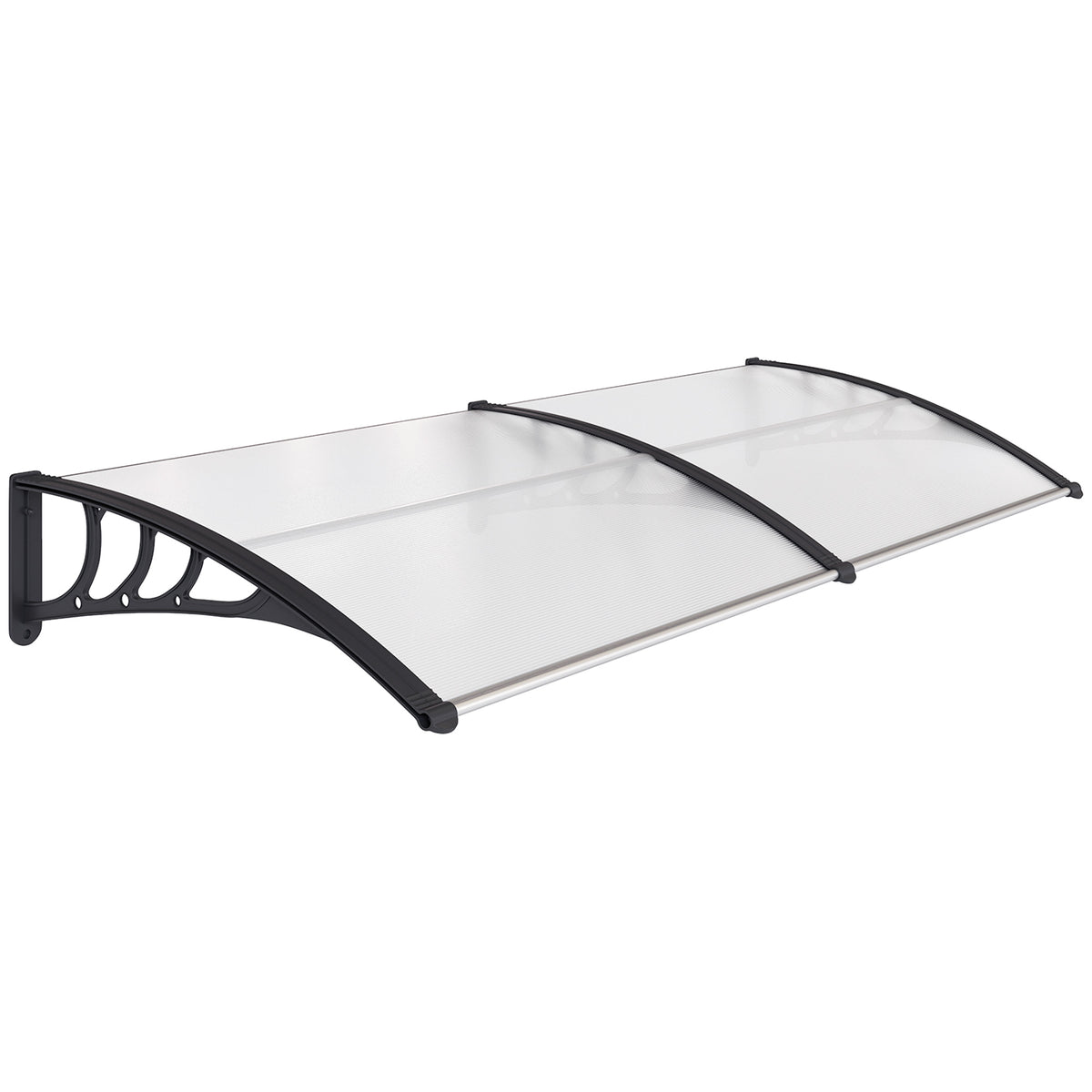 Lessenaarsdak luifel voor voordeur 75x195x23 cm overkapping 5mm polycarbonaat zonwering regenbescherming voor