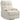 Relaxfauteuil met voetensteun, ligfauteuil, draaibaar, tot 150 kg, stalen frame, 88x96x108 cm, beige
