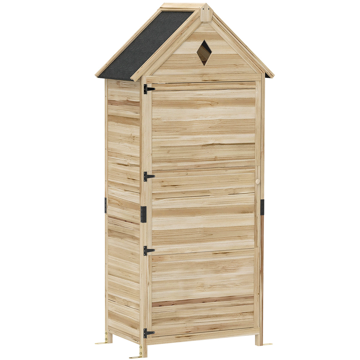 Tuinhuisje met 4 planken, houten opbergschuur, waterdicht asfalt dak, 80 x 49 x 170 cm, lichtbruin