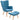 Accentfauteuil met hocker, relaxfauteuil in ribstof-look, armleuningstoel met houten poten, voor woonkamer