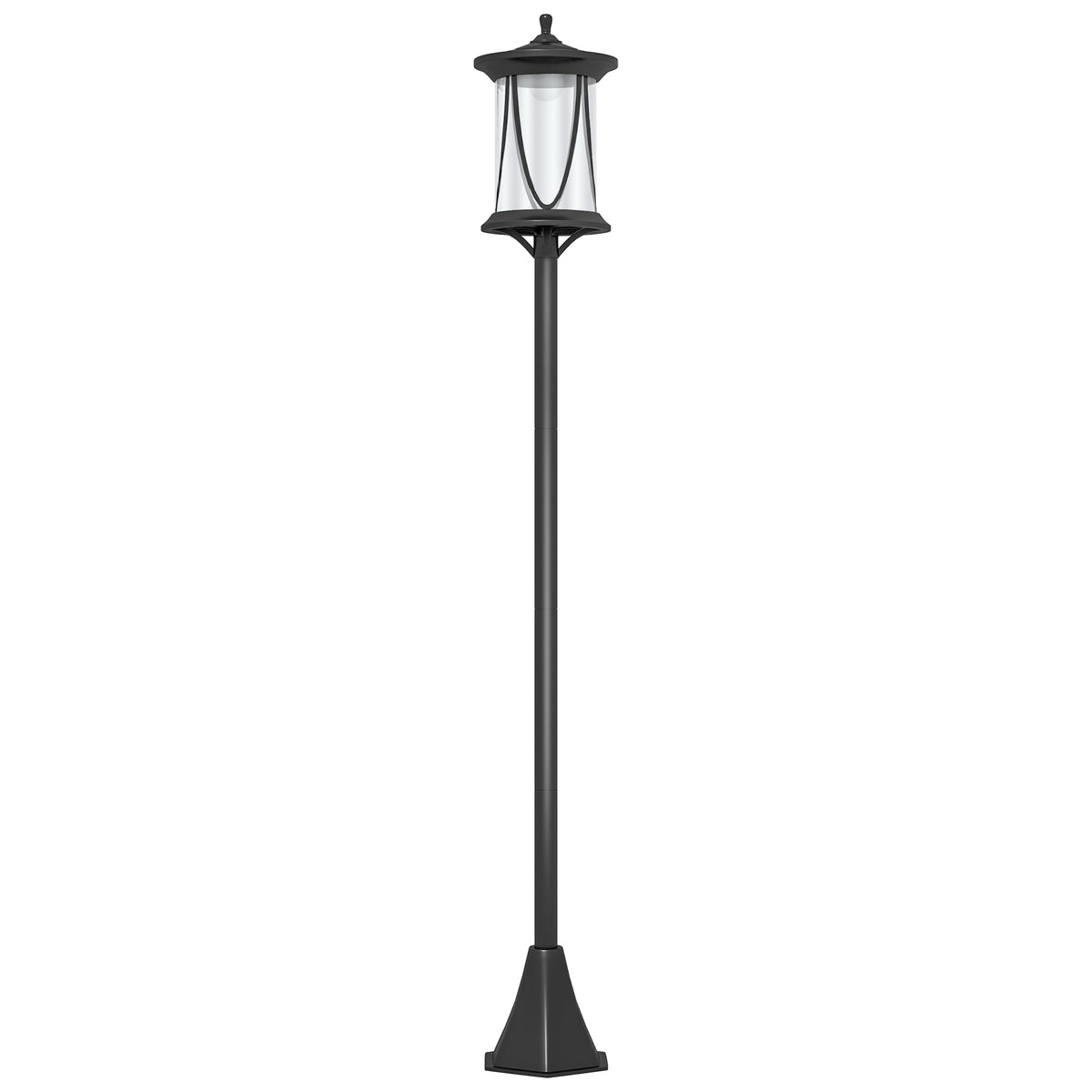 Solar-buitenlamp, led, automatische werking, weerbestendig, 6u brandduur, 17B x 17D x 127Hcm, zwart