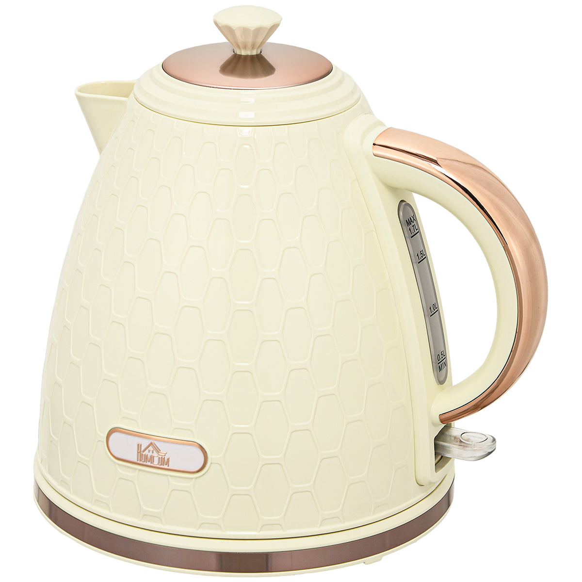 Waterkoker, 2200W, kijkvenster, filter, snelkoker, beige