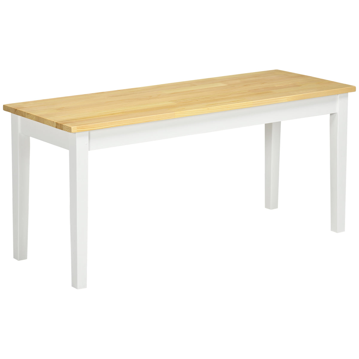Zitbank houten bank 2-zitsbank, massief hout, gelakt, natuur + wit