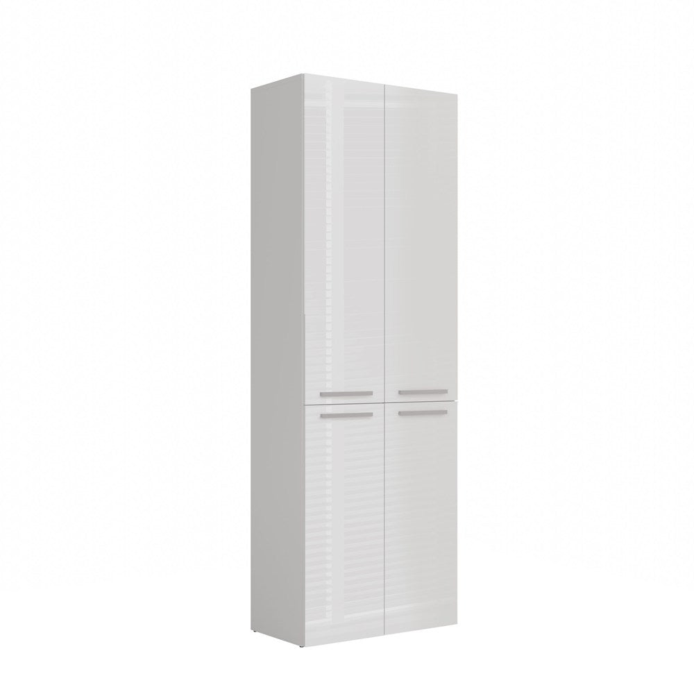 Badezimmer-Hochschrank Nel 2K/DD WEISS HOCHGLANZ – Produktabbildung 2
