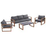 Gartenmöbelset DUISBURG Sofa Sessel Tisch ANTHRAZIT / BRAUN – Produktabbildung 14