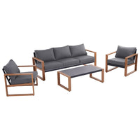 Gartenmöbelset DUISBURG Sofa Sessel Tisch ANTHRAZIT / BRAUN – Produktabbildung 14
