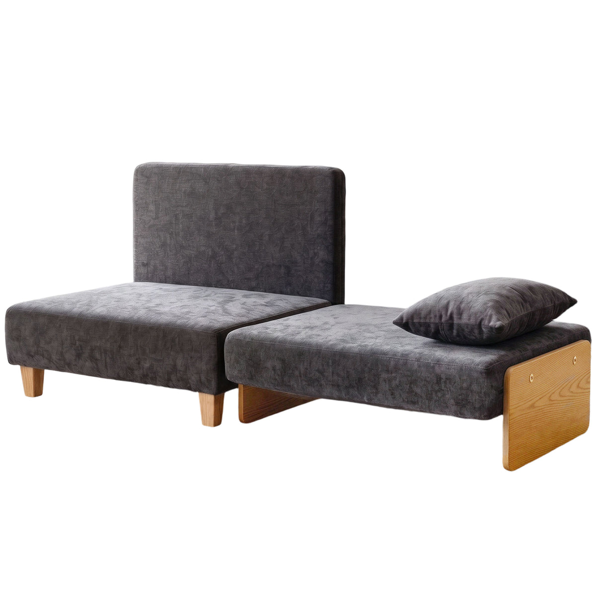 2-in-1 slaapfauteuil met slaapfunctie, slaapbank met 2 wasbare kussens, zijvakken voor woonkamer, slaapkamer
