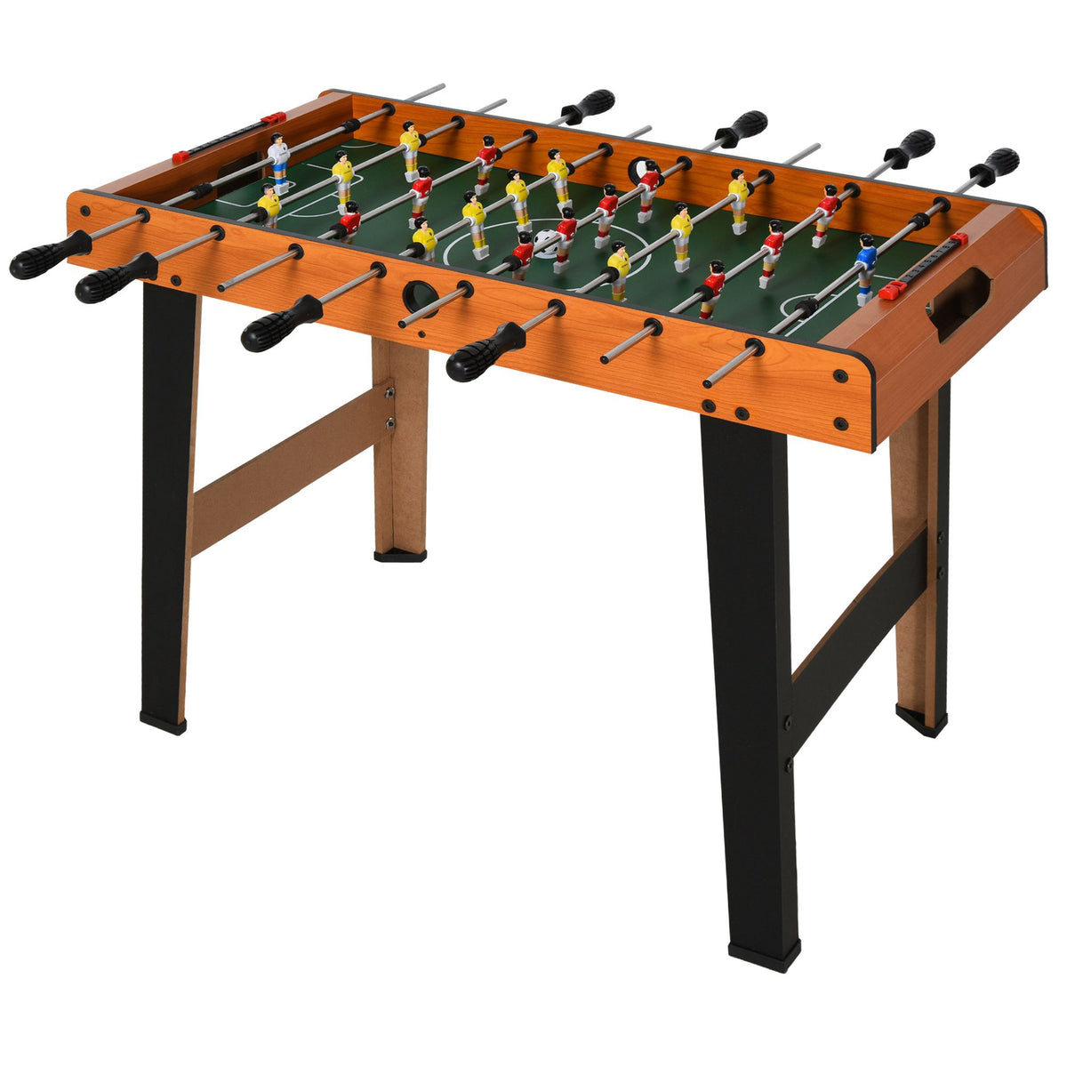 Tafelvoetbalspel tafelvoetbal met roestvrijstalen stangen, voor jongeren en volwassenen, 84,5x40x61,2 cm, zwart