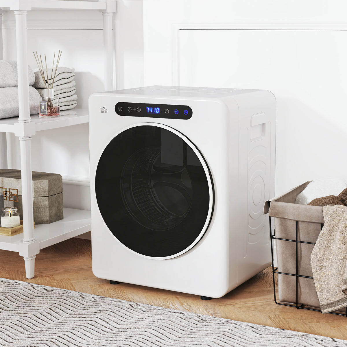 Wasdroger, 6 programma's, 40-60℃, 5 kg capaciteit, compact, touch-bediening, wit (2)