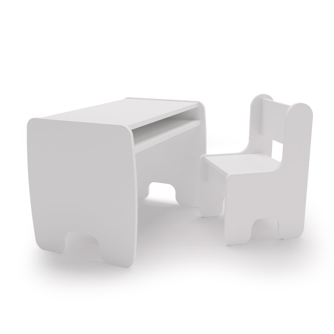 Children's table + chair set - white