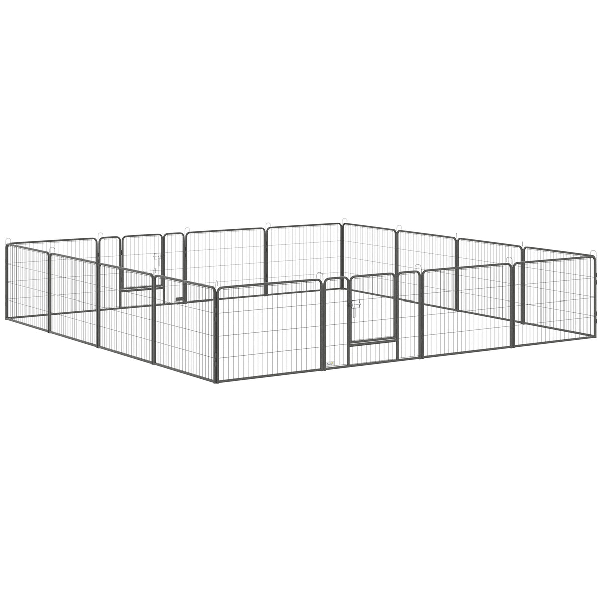 Puppyren 16-delig puppyren met 16 paneelelementen deur flexibel beschermzeil 60 cm hoog puppyhek ren voor