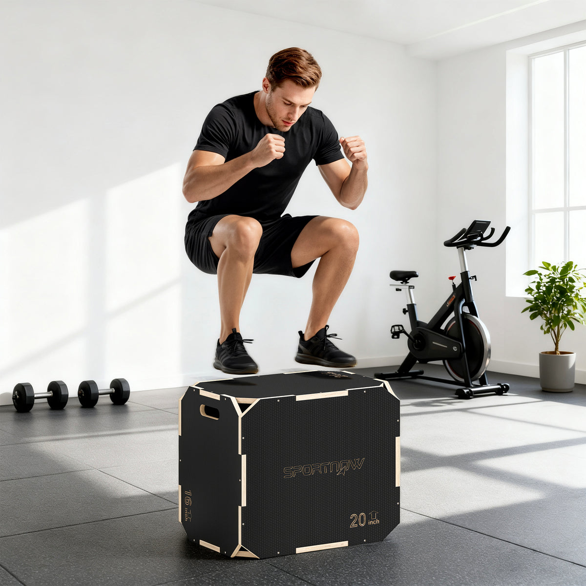 3-in-1 plyobox, springbox met handgrepen, voor home-fitness en outdoor-workouts, 3 sprunghoogtes, hout, zwart (2)