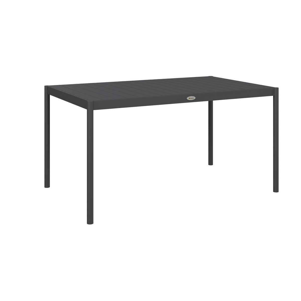 Tuintafel outdoortafel, weerbestendig, aluminium, 145 x 90 x 74 cm, donkergrijs