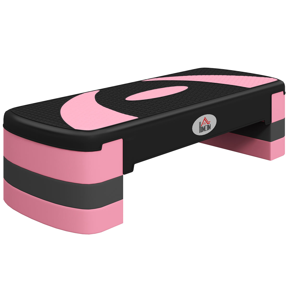 Aerobic-step, in hoogte verstelbaar, 80 x 31 x 10/15/20 cm, tot 150 kg, zwart/roze/grijs