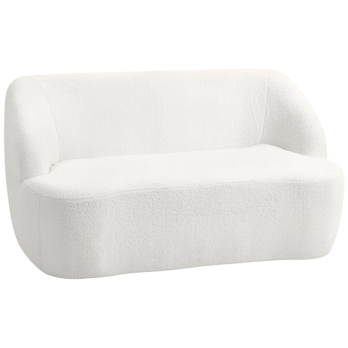 2-zitsbank, gebogen design, gestoffeerde bank met fleece bekleding, voor woonkamer, slaapkamer, kantoor