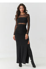  Langes Kleid model 218306 Makadamia 