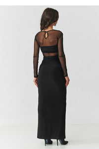  Langes Kleid model 218306 Makadamia 