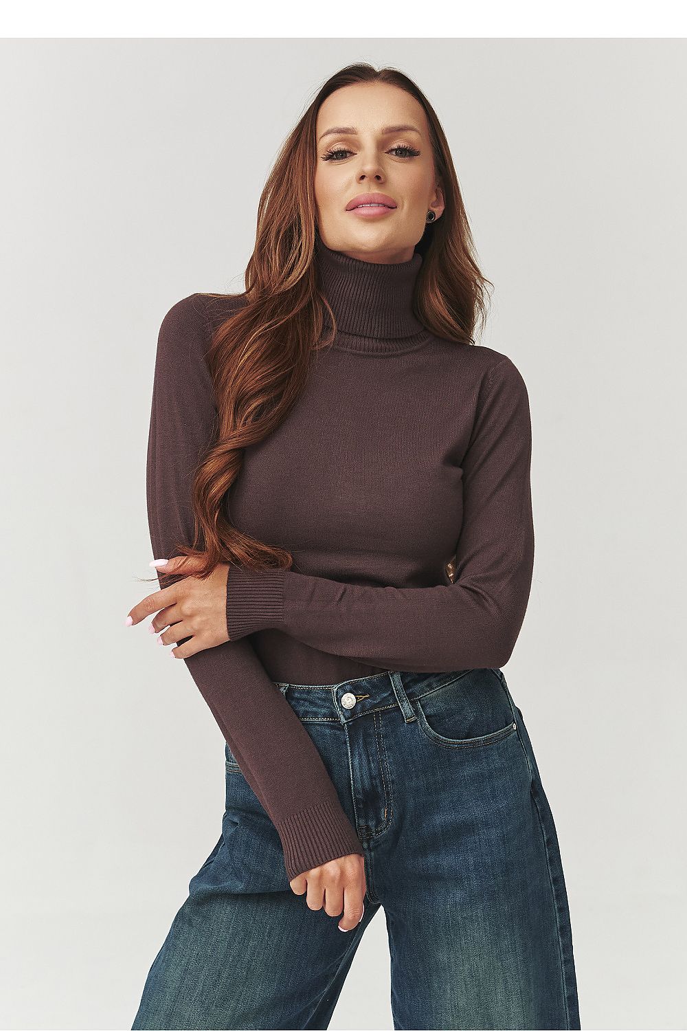  Rollkragenpullover model 219742 Makadamia 