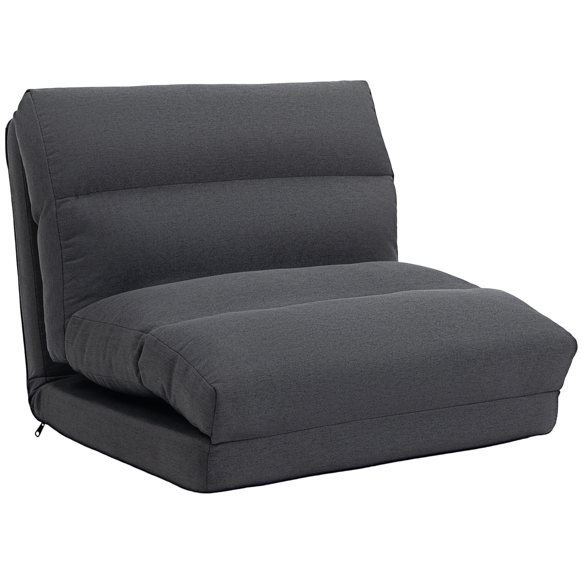 Zitzak met slaapfunctie, verstelbare rugleuning, inklapbaar, tot 120 kg, 70 x 72 x 56 cm, donkergrijs