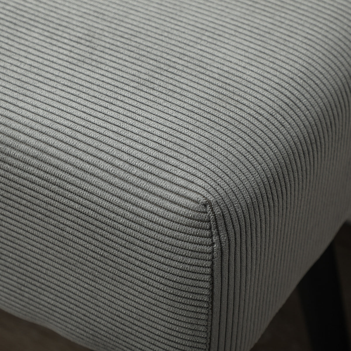 Gestoffeerde bank met corduroy bekleding, slaapbank met metalen poten, schoenenbank 100 x 36 x 45 cm grijs (8)