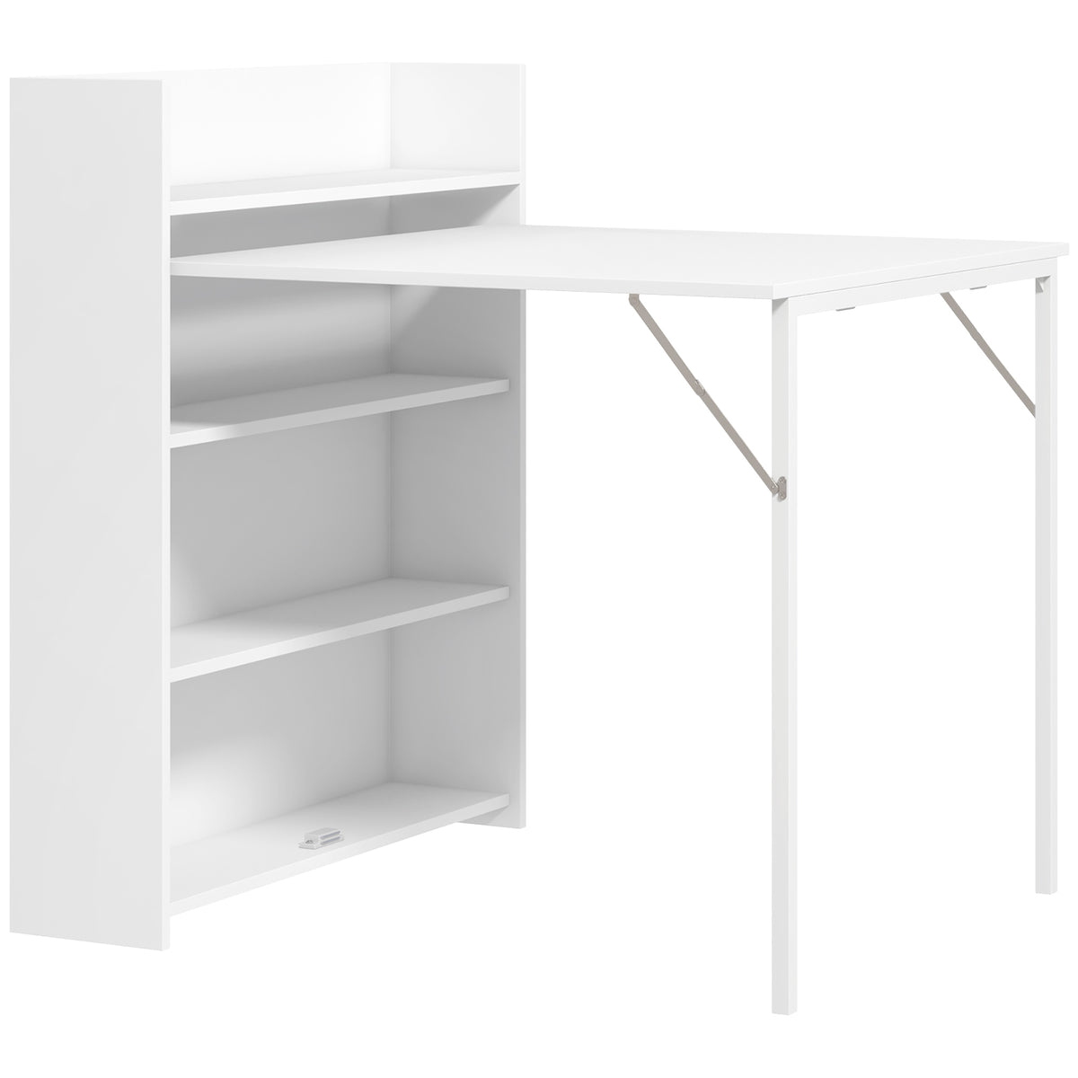 Inklapbare eettafel, geschikt voor kleine ruimtes, met 4 discrete planken, opvouwbare keukentafel