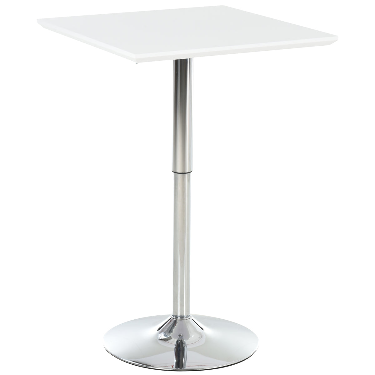 Bartafel bistrotafel pub in hoogte verstelbare vierkante statafel tafel staal wit 60 x 60 x 69-92 cm