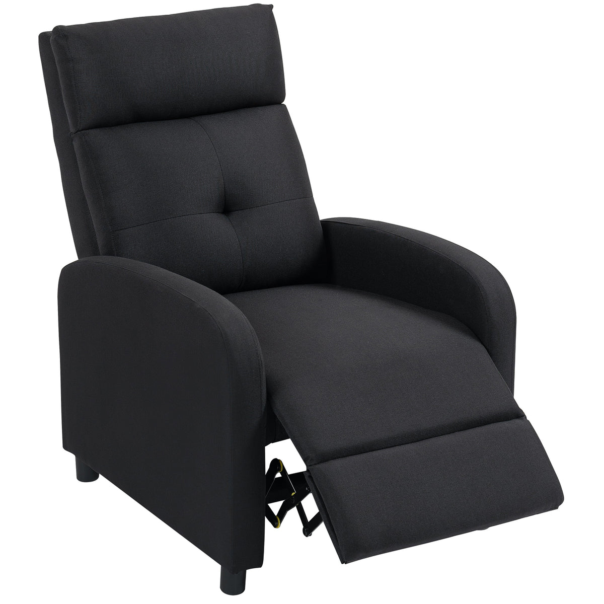 Relaxfauteuil met ligfunctie, uitschuifbaar voeteneinde, pocketvering, tot 150 kg, zwart