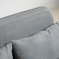 Slaapbank, tweezitsbank, logeerbed, inclusief 2 kussens, grijs (9)