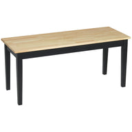 Moderne zitbank voor 2 personen, houten bank, massief hout, gelakt, natuur + zwart