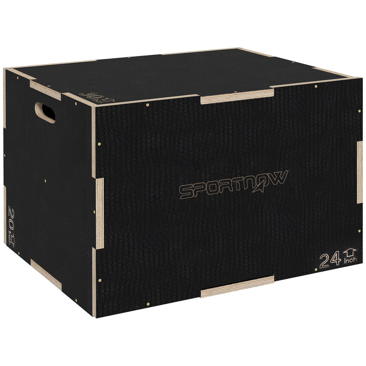 Plyo-box/springbox, robuust, 61 x 51 x 41 cm, zwart, handvat 10x3,5 cm, tot 120 kg