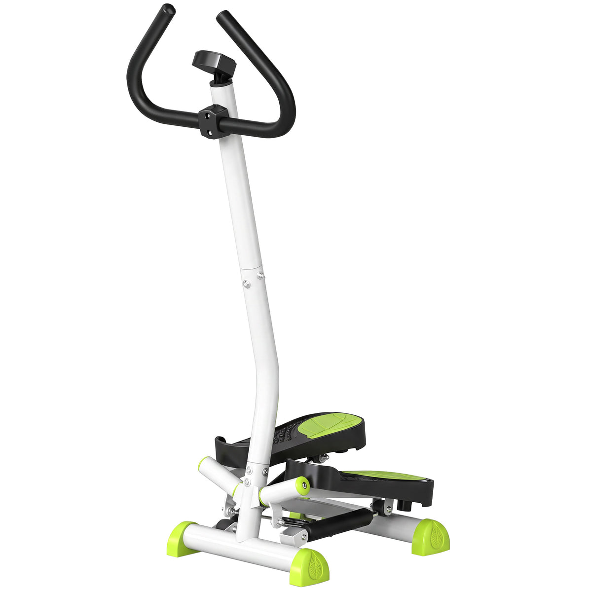 Stepper fitnessapparaat, LCD-monitor, antislip pedalen, staal en ABS, 55x44x108 cm, groen+zwart