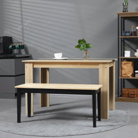 Moderne zitbank voor 2 personen, houten bank, massief hout, gelakt, natuur + zwart (8)
