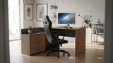 Set ECKSCHREIBTISCH DANY ANTHRAZIT / EICHE ARTISAN + Sessel DRIFT SCHWARZ – Produktabbildung 2
