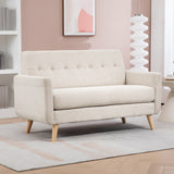Tweezitsbank, comfortabel, 134x71x82 cm, beige (10)