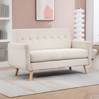 Tweezitsbank, comfortabel, 134x71x82 cm, beige (10)