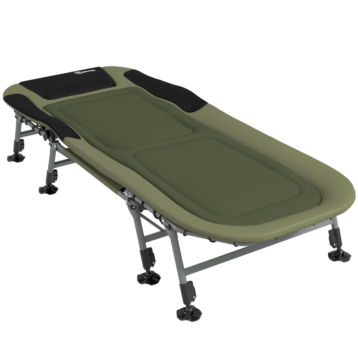 Campingbed veldbed, 200 x 85 x 40-55 cm, groen