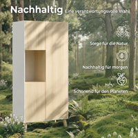 170 cm keukenkast, moderne kast met open vak, verstelbare legplanken, natuurlijke houtlook (8)
