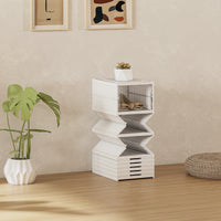 8-laagse schoenenrek, schoenenkast, opvouwbaar, geventileerde achterkant, kunststof, wit (8)